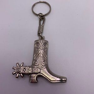 🐱5 for $10. COWBOY BOOT WITH SPURS KEYCHAIN 4" LONG